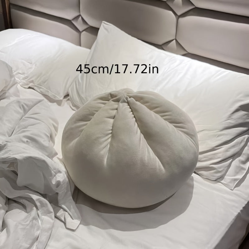 Cute Steamed Bun Shaped Throw Pillow - Soft Plush Food Cushion Suitable for Home Decor, Bed, Sofa, | \u002FKorean Style Snack-Themed Accent, Hand Washable, Filling, Multicolor Bun