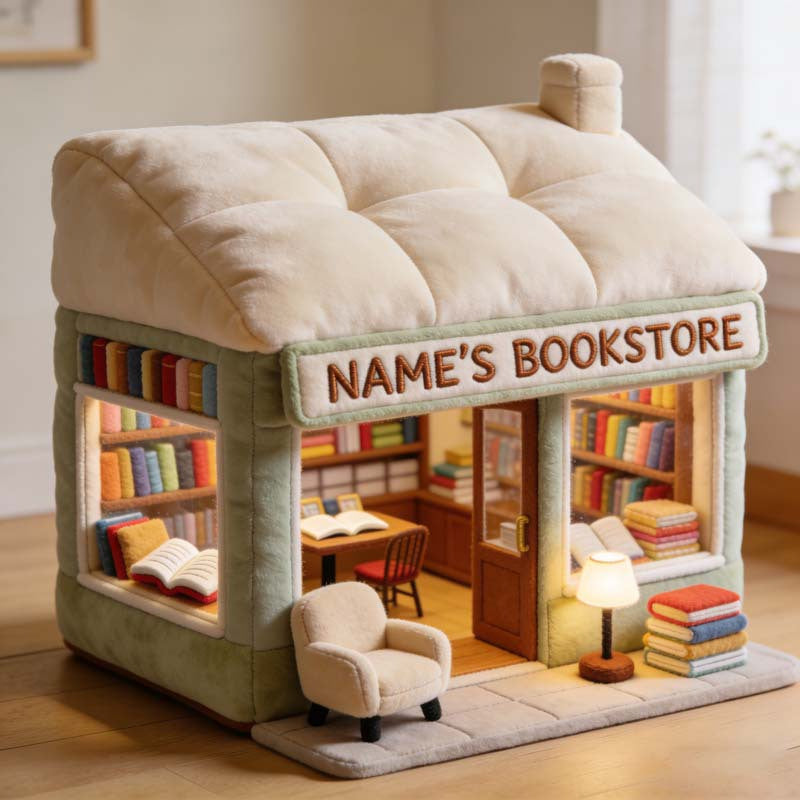 Personalized Bookstore Plush House Pillow
