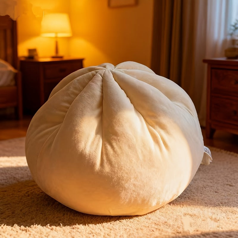 Cute Steamed Bun Shaped Throw Pillow - Soft Plush Food Cushion Suitable for Home Decor, Bed, Sofa, | \u002FKorean Style Snack-Themed Accent, Hand Washable, Filling, Multicolor Bun