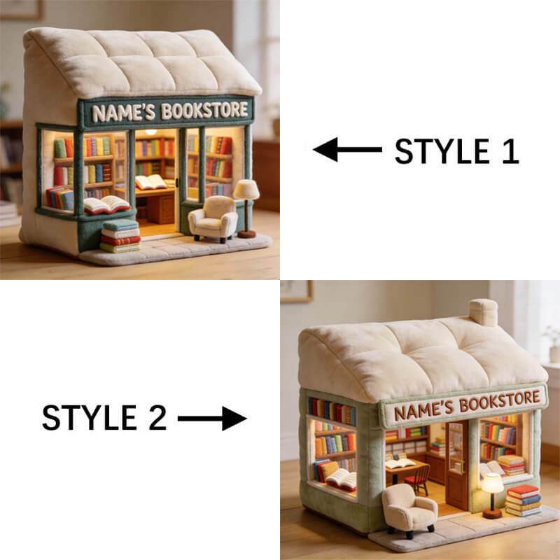 Personalized Bookstore Plush House Pillow