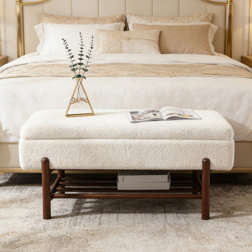 1 Pc Bedroom Living Room Modern Storage Stool, with Wooden Shoe Rack, Long Seat Stool, and Storage Corridor Stool At The End of The Bed, Suitable for Farmhouses\u002F corridors\u002F lobbies