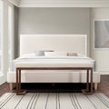48 Inch Modern Upholstered Bench with Sturdy Metal Frame - Boucle Fabric in White Cream Beige, Noise-Reducing & Stable No-Assembly Indoor Bench for Entryway, Living Room, Bedroom, Hallway - Luxury Accent Seating ( Color